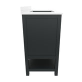 Vega 42 Inch Bathroom Vanity with Sink, Storage Cabinet with Soft Close Doors, Open Shelf and 3 Drawers, Carrara Marble Finish Countertop, Black