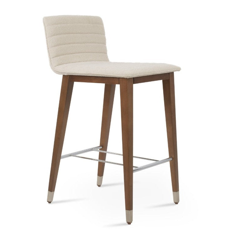 Corona Wood Fully Upholstered Bar Stool