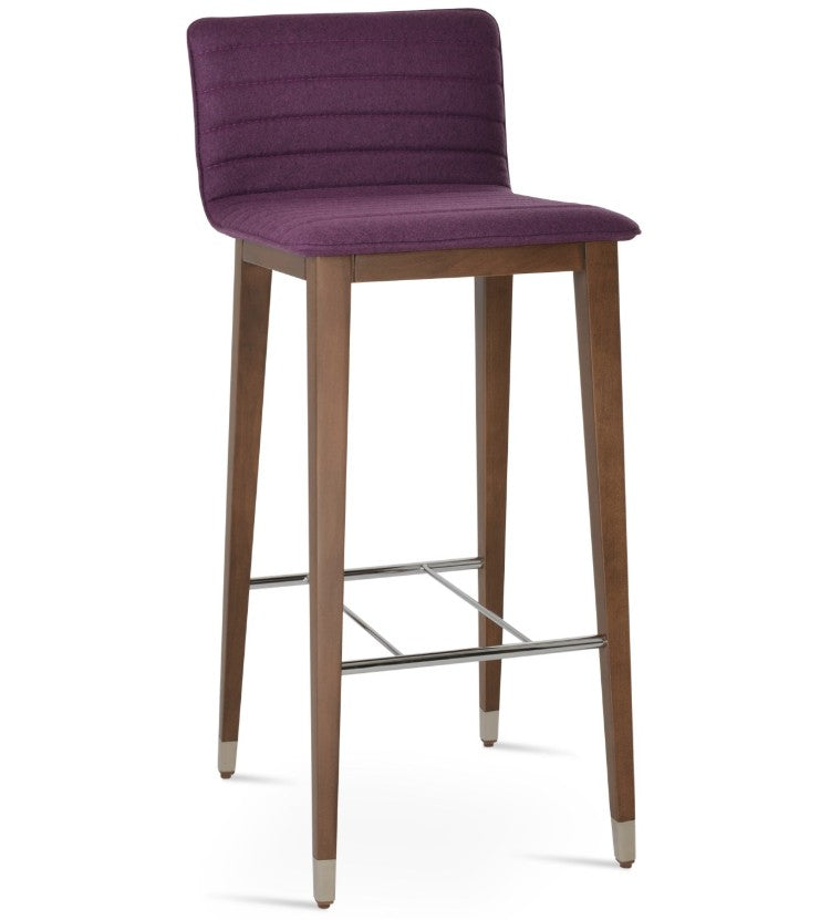 Corona Wood Fully Upholstered Bar Stool