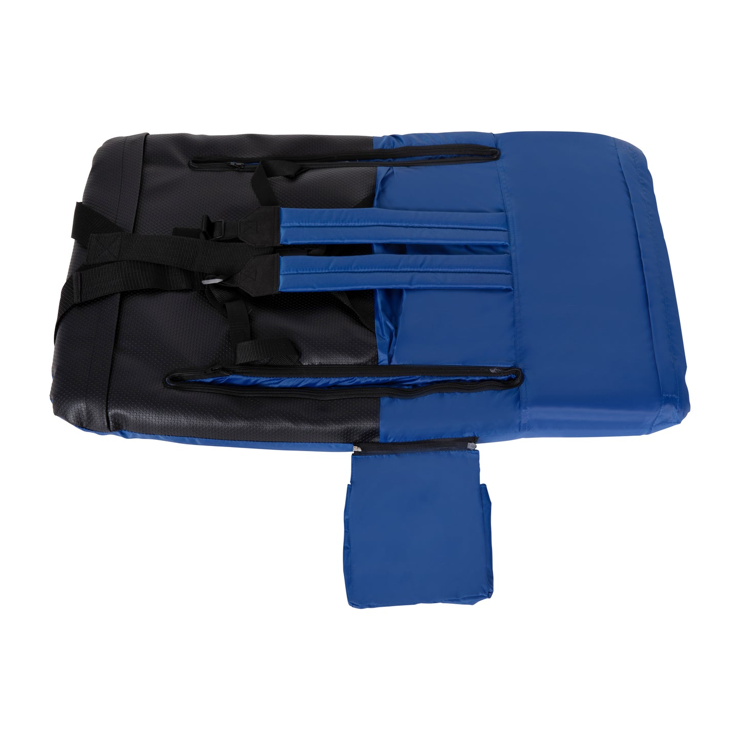 Malta Set of 2 Blue Portable Lightweight Reclining Stadium Chairs with Armrests, Padded Back & Seat - Storage Pockets & Backpack Straps