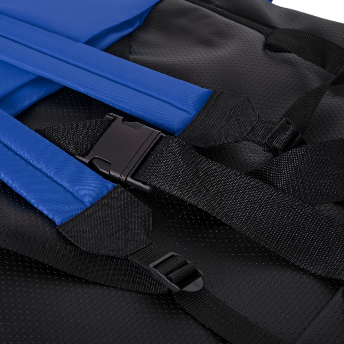 Malta Blue Portable Lightweight Reclining Stadium Chair with Armrests, Padded Back & Seat with Dual Storage Pockets and Backpack Straps