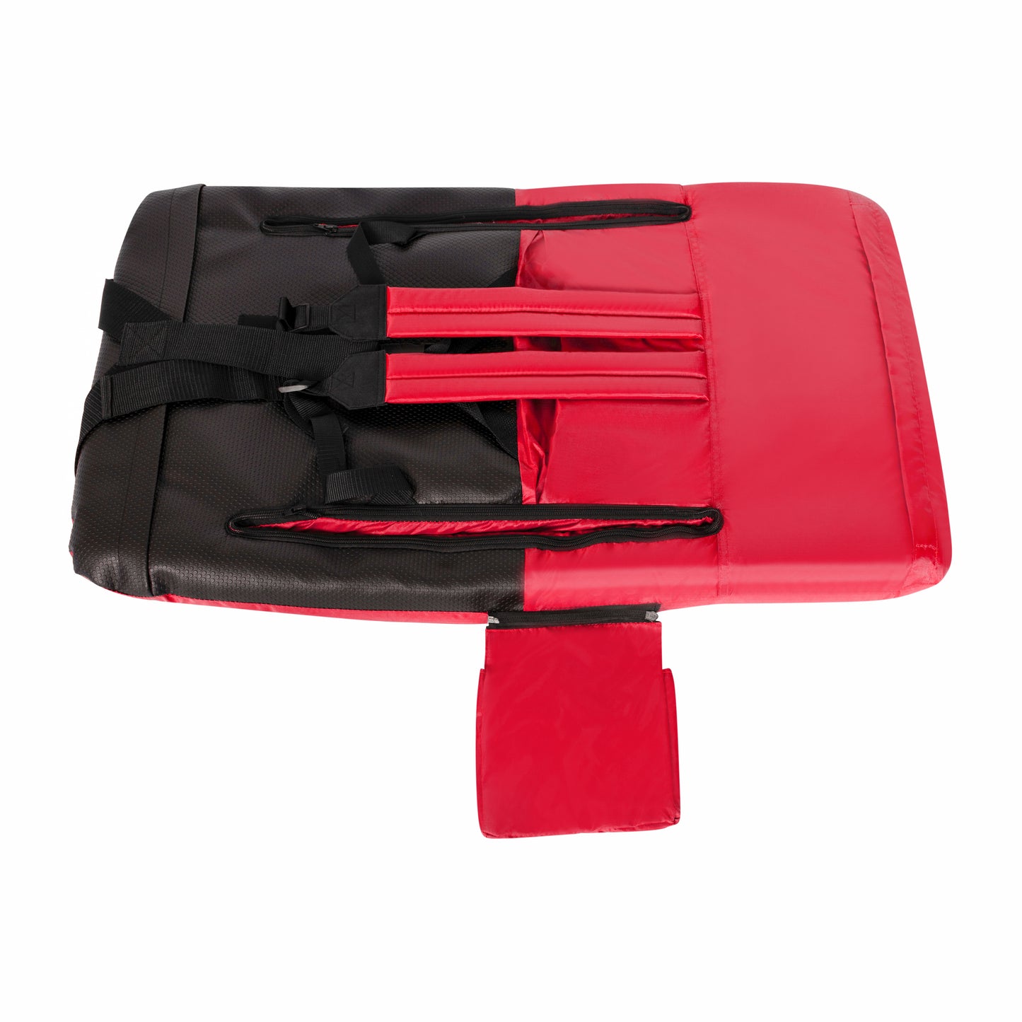 Malta Red Portable Lightweight Reclining Stadium Chair with Armrests, Padded Back & Seat with Dual Storage Pockets and Backpack Straps
