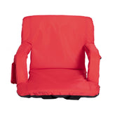 Malta Set of 2 Red Portable Lightweight Reclining Stadium Chairs with Armrests, Padded Back & Seat - Storage Pockets & Backpack Straps