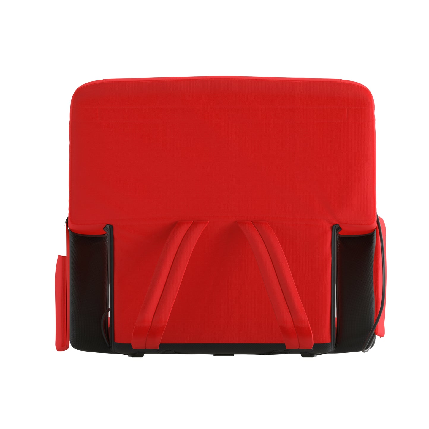 Malta Red Portable Heated Reclining Stadium Chair with Armrests, Padded Back & Heated Seat with Dual Storage Pockets and Backpack Straps
