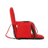 Malta Red Portable Heated Reclining Stadium Chair with Armrests, Padded Back & Heated Seat with Dual Storage Pockets and Backpack Straps