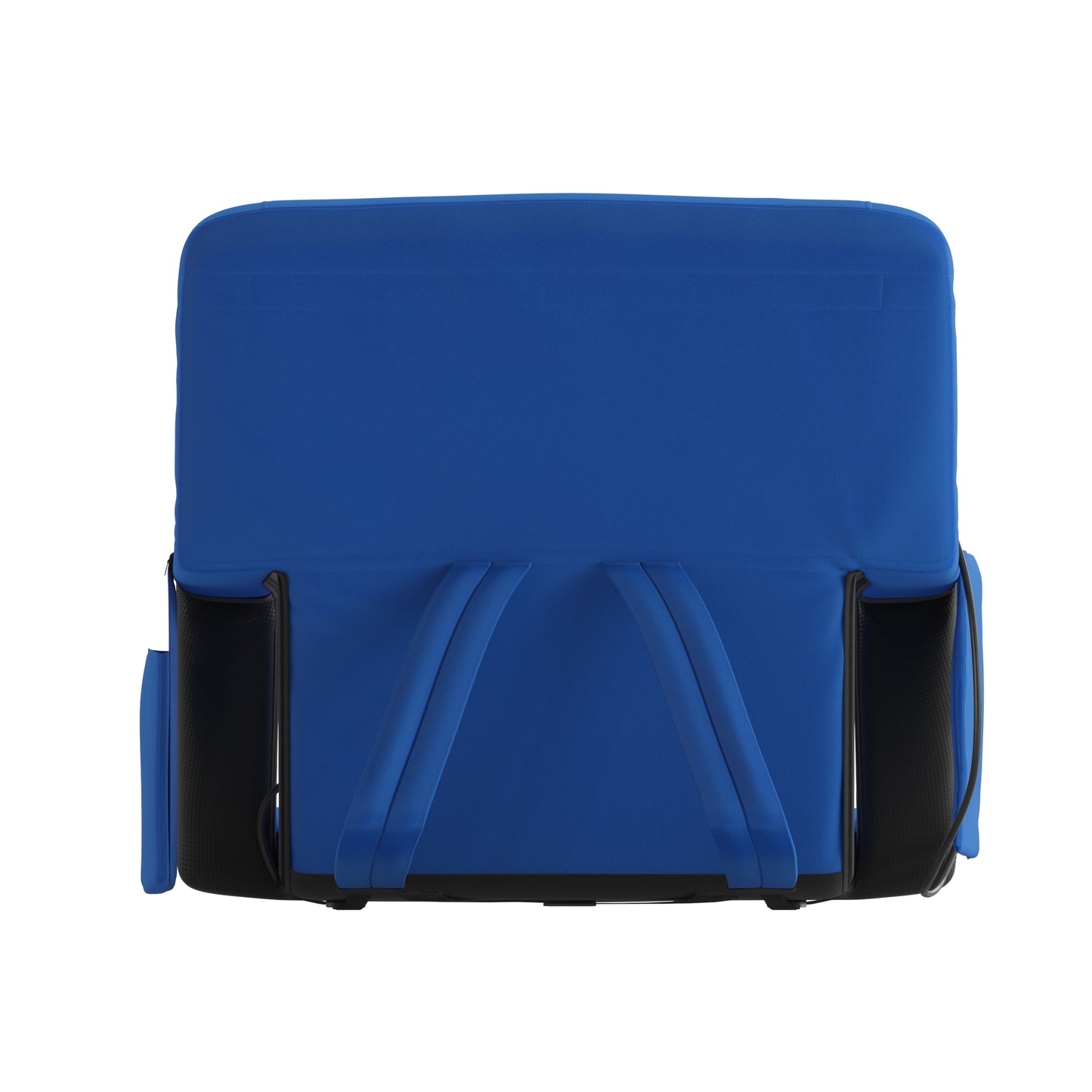 Malta Blue Portable Heated Reclining Stadium Chair with Armrests, Heated Padded Back & Heated Seat with Dual Storage Pockets and Backpack Straps