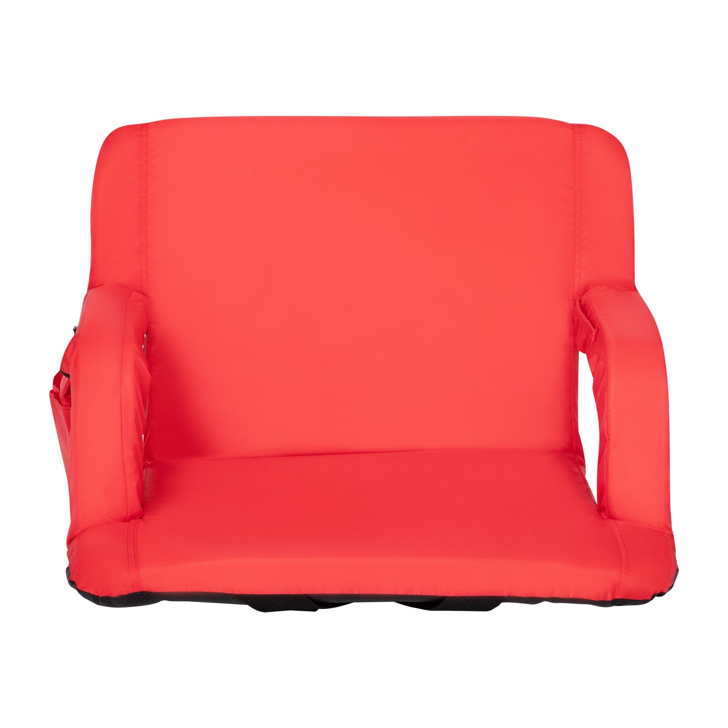 Malta Extra Wide Red Lightweight Reclining Stadium Chair with Armrests, Padded Back & Seat with Dual Storage Pockets and Backpack Straps