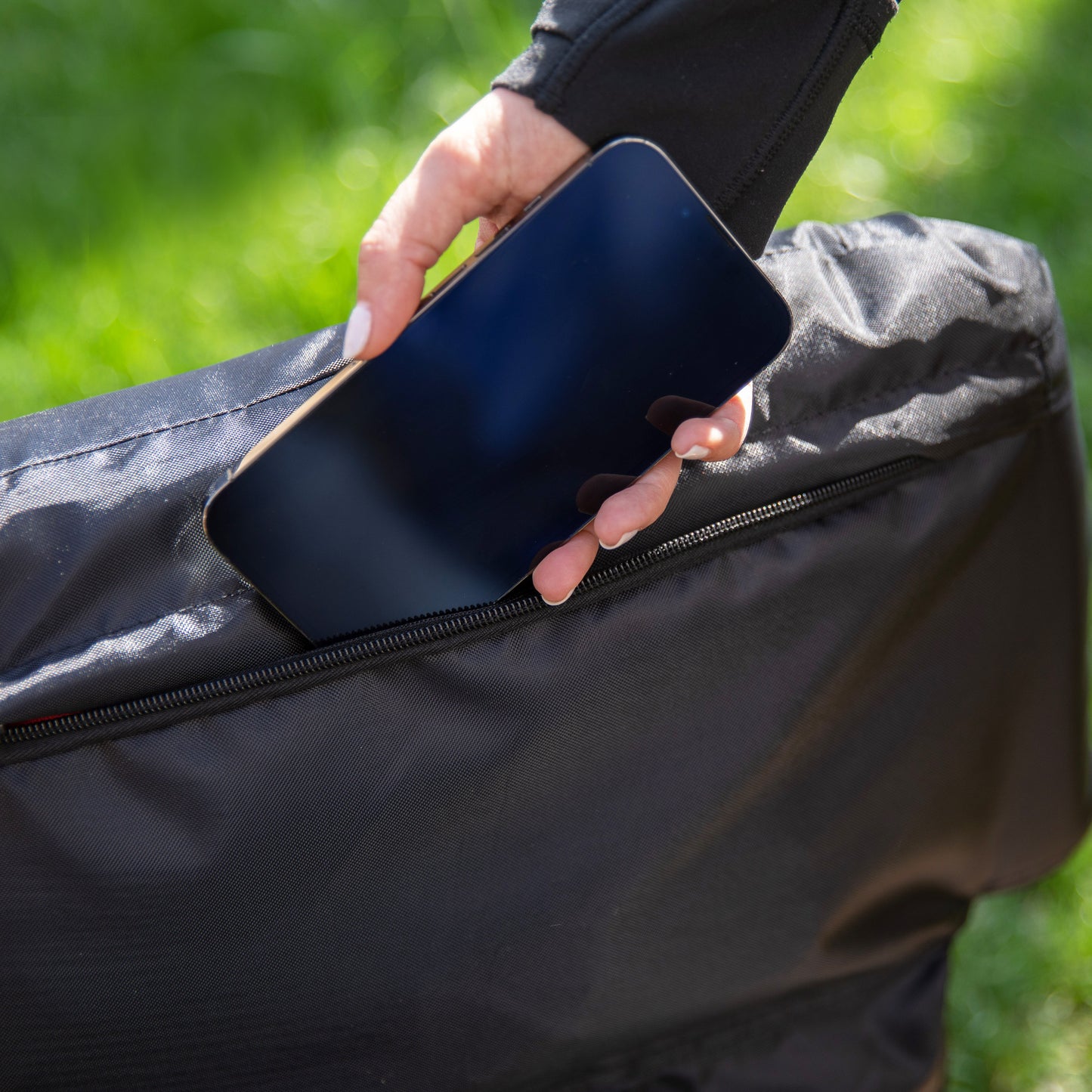 Malta Extra Wide Black Portable Heated Reclining Stadium Chair w/Armrests, Padded Back & Heated Seat w/Dual Storage Pockets and Backpack Straps