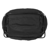 Eleanor 56" Portable Folding Double Saucer Chair in Black Faux Fur with a Black Steel Frame for Dorm, Living Room, or Bedroom