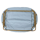 Eleanor 56" Portable Folding Double Saucer Chair in Dusty Aqua Faux Fur with a Soft Gold Steel Frame for Dorm, Living Room, or Bedroom