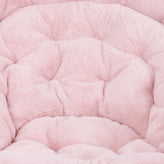 Gwen 38" Oversize Portable Faux Fur Folding Saucer Moon Chair for Dorm and Bedroom, Blush Faux Fur/Soft Gold Frame