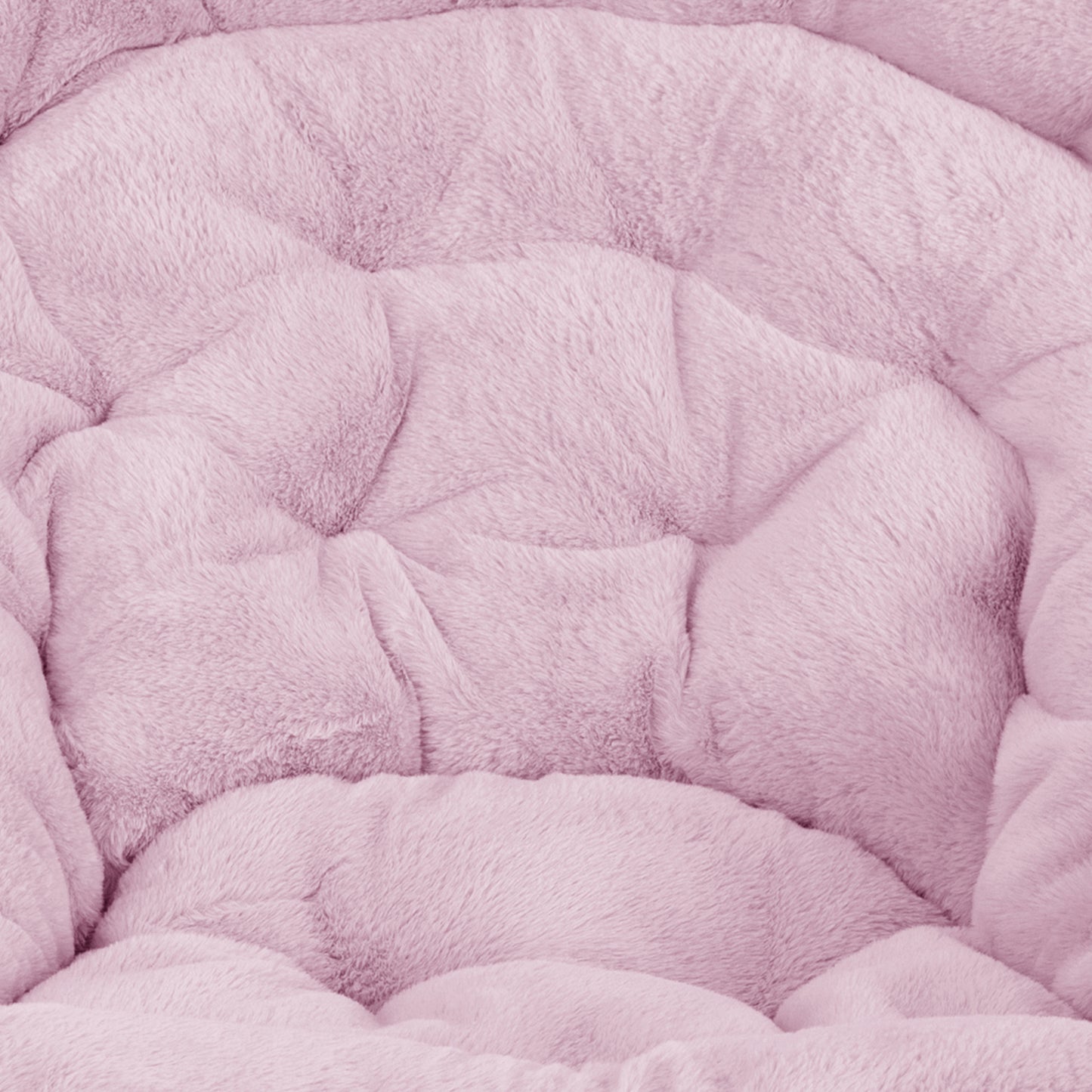 Gwen 38" Oversize Portable Faux Fur Folding Saucer Moon Chair for Dorm and Bedroom, Dusty Purple Faux Fur/Soft Gold Frame