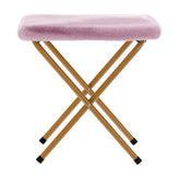 Gwen 38" Oversize Portable Faux Fur Folding Saucer Moon Chair with Folding Ottoman for Dorm and Bedroom, Dusty Purple Faux Fur/Soft Gold Frame