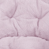 Gwen 38" Oversize Portable Faux Fur Folding Saucer Moon Chair with Folding Ottoman for Dorm and Bedroom, Dusty Purple Faux Fur/Soft Gold Frame