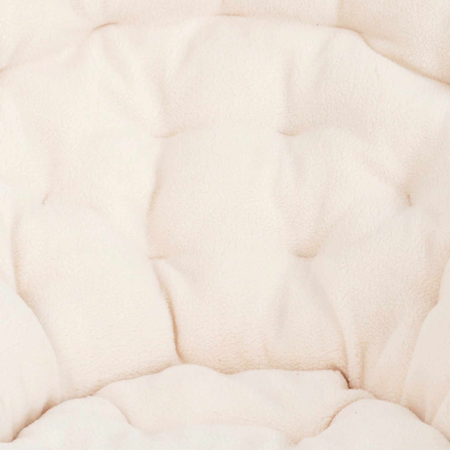 Gwen 38" Oversize Portable Faux Fur Folding Saucer Moon Chair for Dorm and Bedroom, Ivory Sherpa/Soft Gold Frame