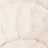 Gwen 38" Oversize Portable Faux Fur Folding Saucer Moon Chair for Dorm and Bedroom, Ivory Sherpa/Soft Gold Frame