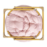 Gwen 23" Kids Cozy Mini Folding Saucer Chair, Faux Fur Moon Chair for Toddlers and Bedroom, Blush/Soft Gold