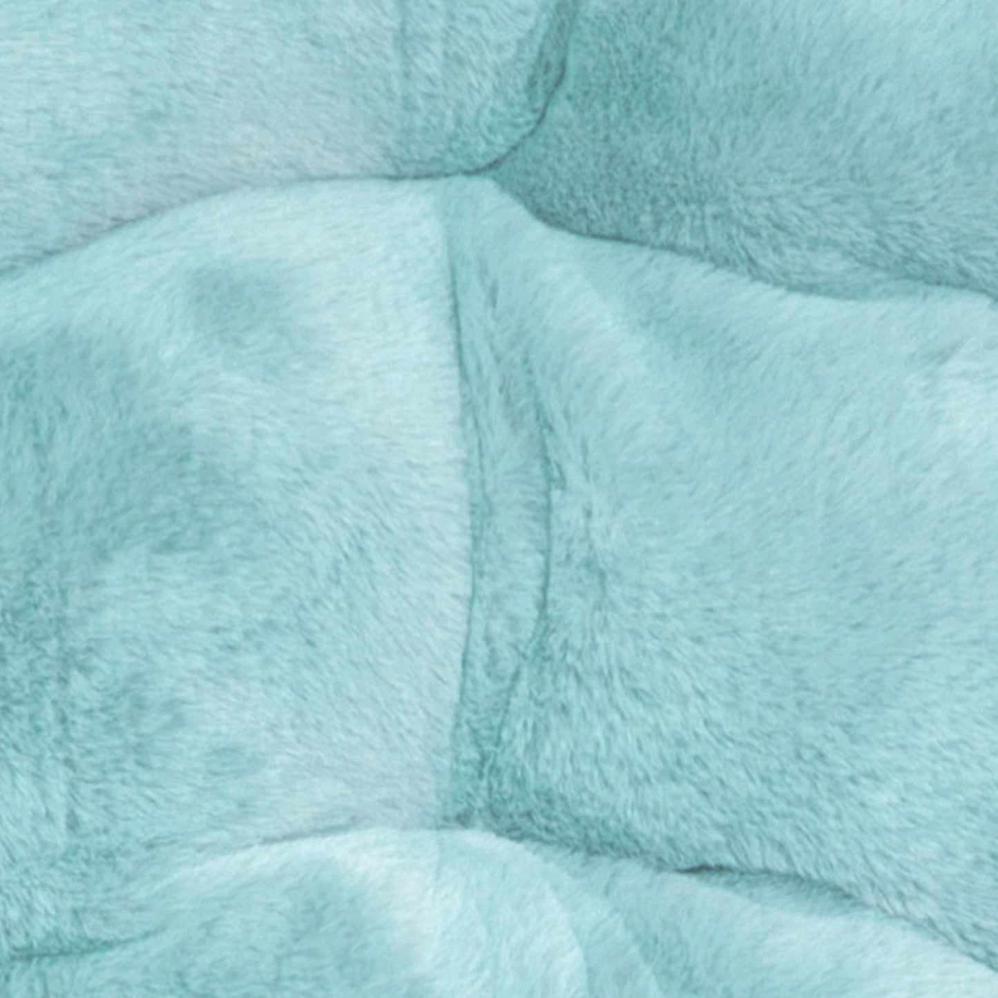 Gwen 23" Kids Cozy Mini Folding Saucer Chair, Faux Fur Moon Chair for Toddlers and Bedroom, Dusty Aqua/Soft Gold