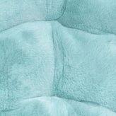 Gwen 23" Kids Cozy Mini Folding Saucer Chair, Faux Fur Moon Chair for Toddlers and Bedroom, Dusty Aqua/Soft Gold