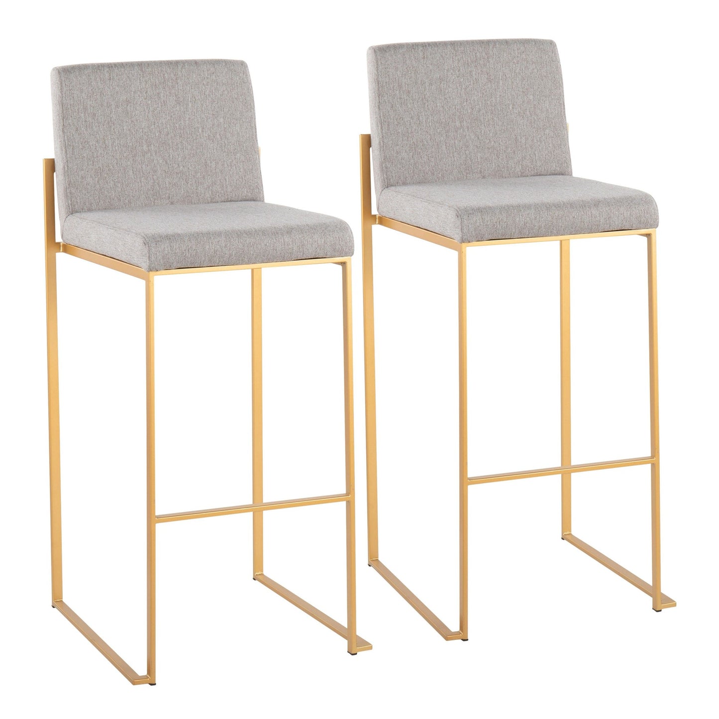 Fuji High Back 30" Fixed-Height Barstool - Set of 2