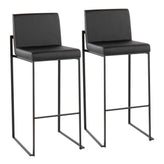 Fuji High Back 30" Fixed-Height Barstool - Set of 2