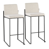 Fuji High Back 30" Fixed-Height Barstool - Set of 2