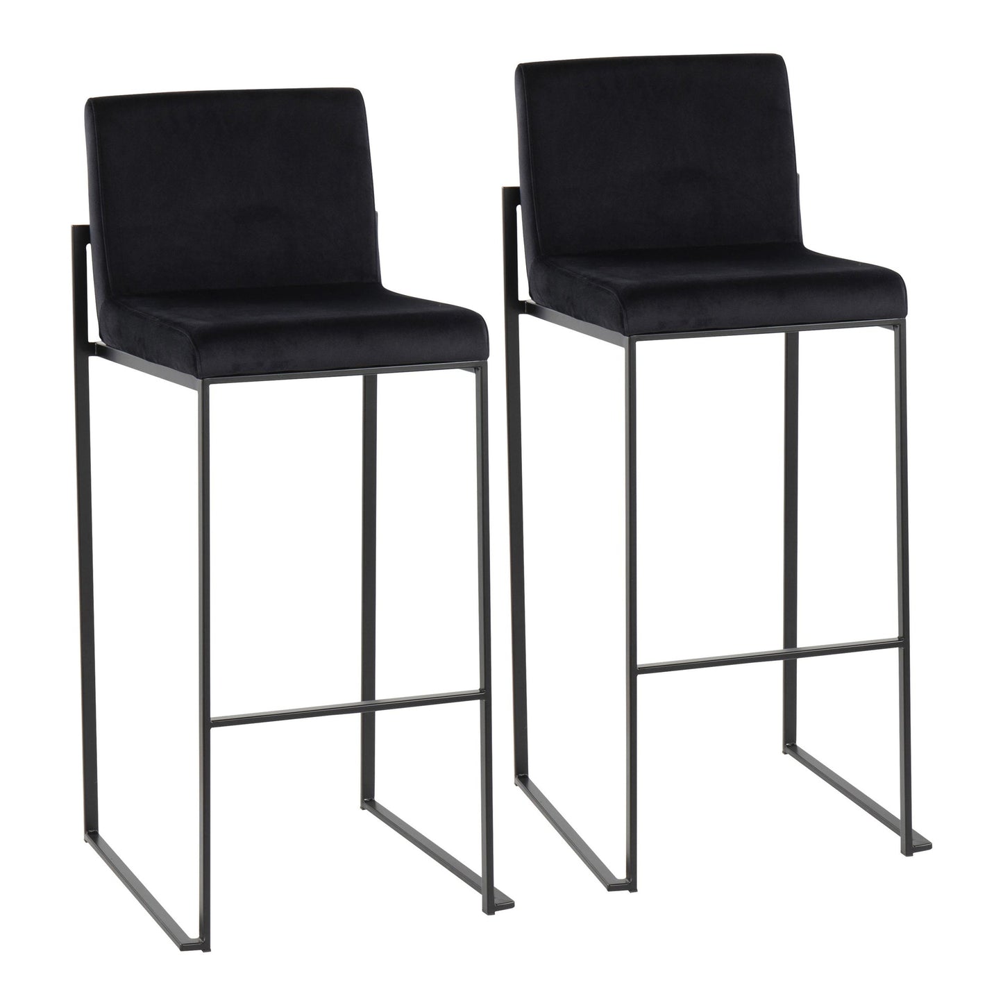 Fuji High Back 30" Fixed-Height Barstool - Set of 2