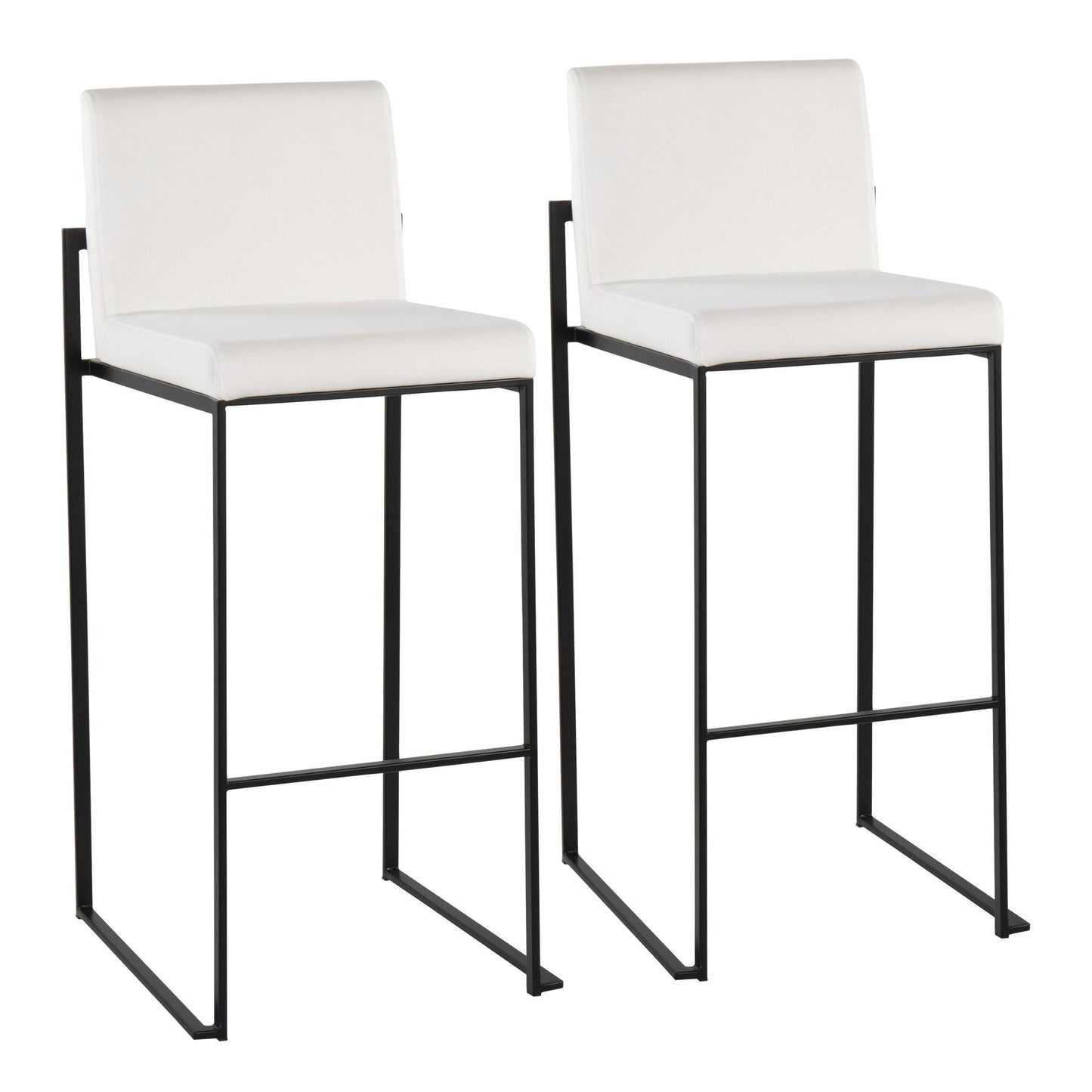Fuji High Back 30" Fixed-Height Barstool - Set of 2