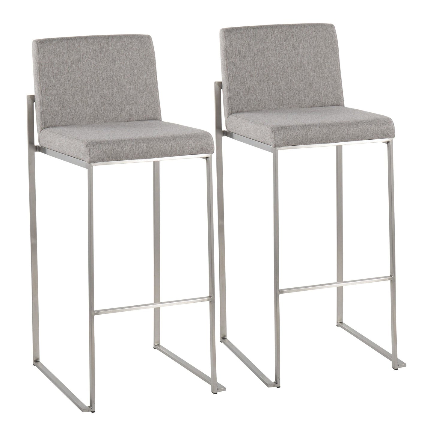 Fuji High Back 30" Fixed-Height Barstool - Set of 2
