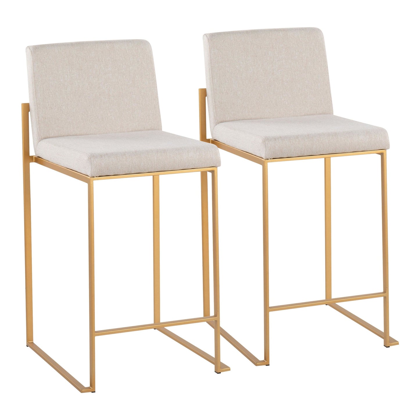 Fuji High Back 26" Fixed-Height Counter Stool - Set of 2