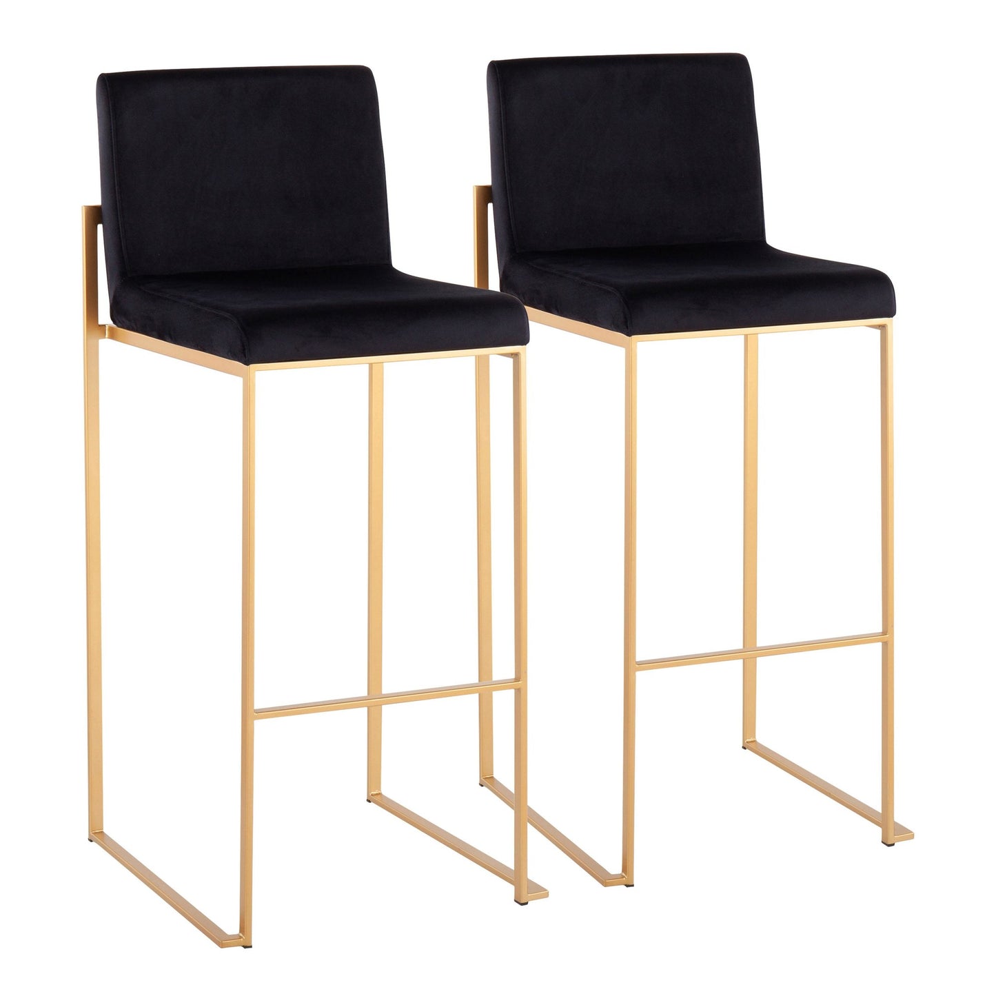 Fuji High Back 30" Fixed-Height Barstool - Set of 2