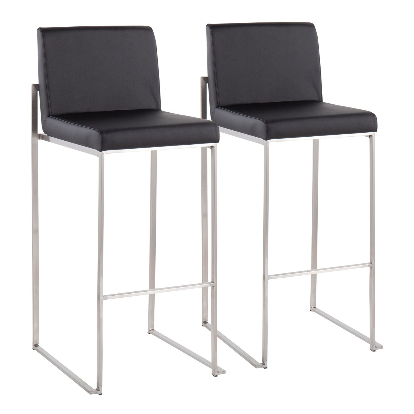 Fuji High Back 30" Fixed-Height Barstool - Set of 2