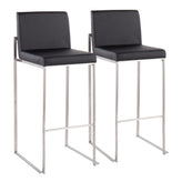 Fuji High Back 30" Fixed-Height Barstool - Set of 2