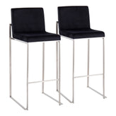 Fuji High Back 30" Fixed-Height Barstool - Set of 2