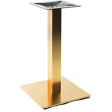17" Square #304 Grade Brushed Gold Stainless Steel Outdoor Table Base