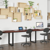 Modern Commercial Grade Desk Industrial Style Computer Desk Sturdy Home Office Desk - 55" Length-Mahogany