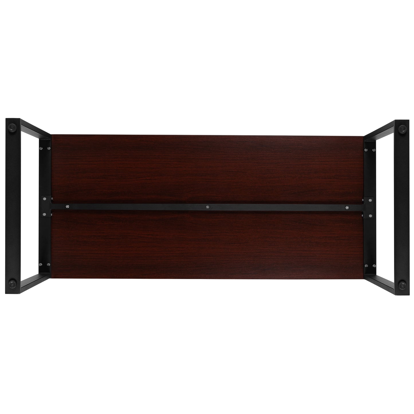 Modern Commercial Grade Desk Industrial Style Computer Desk Sturdy Home Office Desk - 55" Length-Mahogany