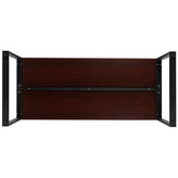 Modern Commercial Grade Desk Industrial Style Computer Desk Sturdy Home Office Desk - 55" Length-Mahogany