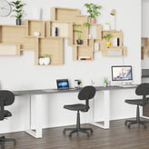 Kimberly Modern Commercial Grade Desk Industrial Style Computer Desk Sturdy Home Office Desk - 55"L - Rustic Gray