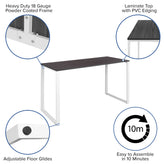 Kimberly Modern Commercial Grade Desk Industrial Style Computer Desk Sturdy Home Office Desk - 55"L - Rustic Gray