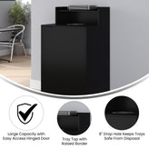Dell Commercial Grade Trash Receptacle Enclosure for 32 Gallon Trash Cans with 8" Drop Hole and Upper Tray Shelf in Black