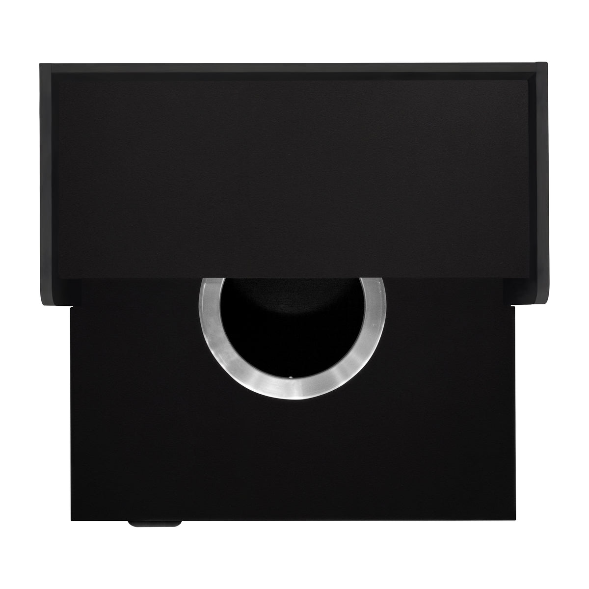 Dell Commercial Grade Trash Receptacle Enclosure for 32 Gallon Trash Cans with 8" Drop Hole and Upper Tray Shelf in Black