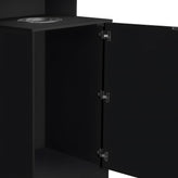 Dell Commercial Grade Trash Receptacle Enclosure for 32 Gallon Trash Cans with 8" Drop Hole and Upper Tray Shelf in Black