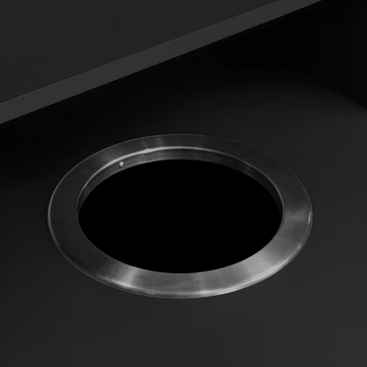 Dell Commercial Grade Trash Receptacle Enclosure for 32 Gallon Trash Cans with 8" Drop Hole and Upper Tray Shelf in Black