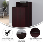 Dell Commercial Grade Trash Receptacle Enclosure for 32 Gallon Trash Cans with 8" Drop Hole and Upper Tray Shelf in Mahogany