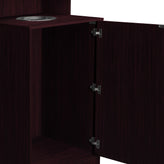 Dell Commercial Grade Trash Receptacle Enclosure for 32 Gallon Trash Cans with 8" Drop Hole and Upper Tray Shelf in Mahogany