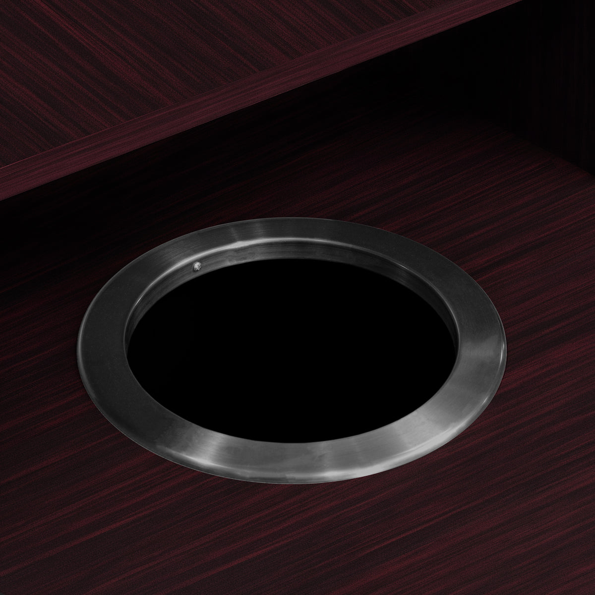 Dell Commercial Grade Trash Receptacle Enclosure for 32 Gallon Trash Cans with 8" Drop Hole and Upper Tray Shelf in Mahogany