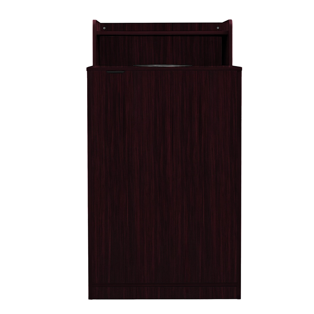 Dell Commercial Grade Trash Receptacle Enclosure for 32 Gallon Trash Cans with 8" Drop Hole and Upper Tray Shelf in Mahogany