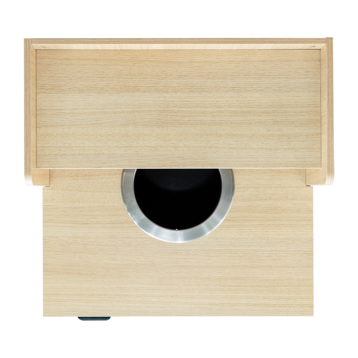 Dell Commercial Grade Trash Receptacle Enclosure for 32 Gallon Trash Cans with 8" Drop Hole and Upper Tray Shelf in Oak