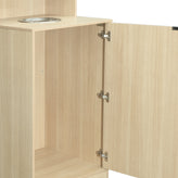 Dell Commercial Grade Trash Receptacle Enclosure for 32 Gallon Trash Cans with 8" Drop Hole and Upper Tray Shelf in Oak